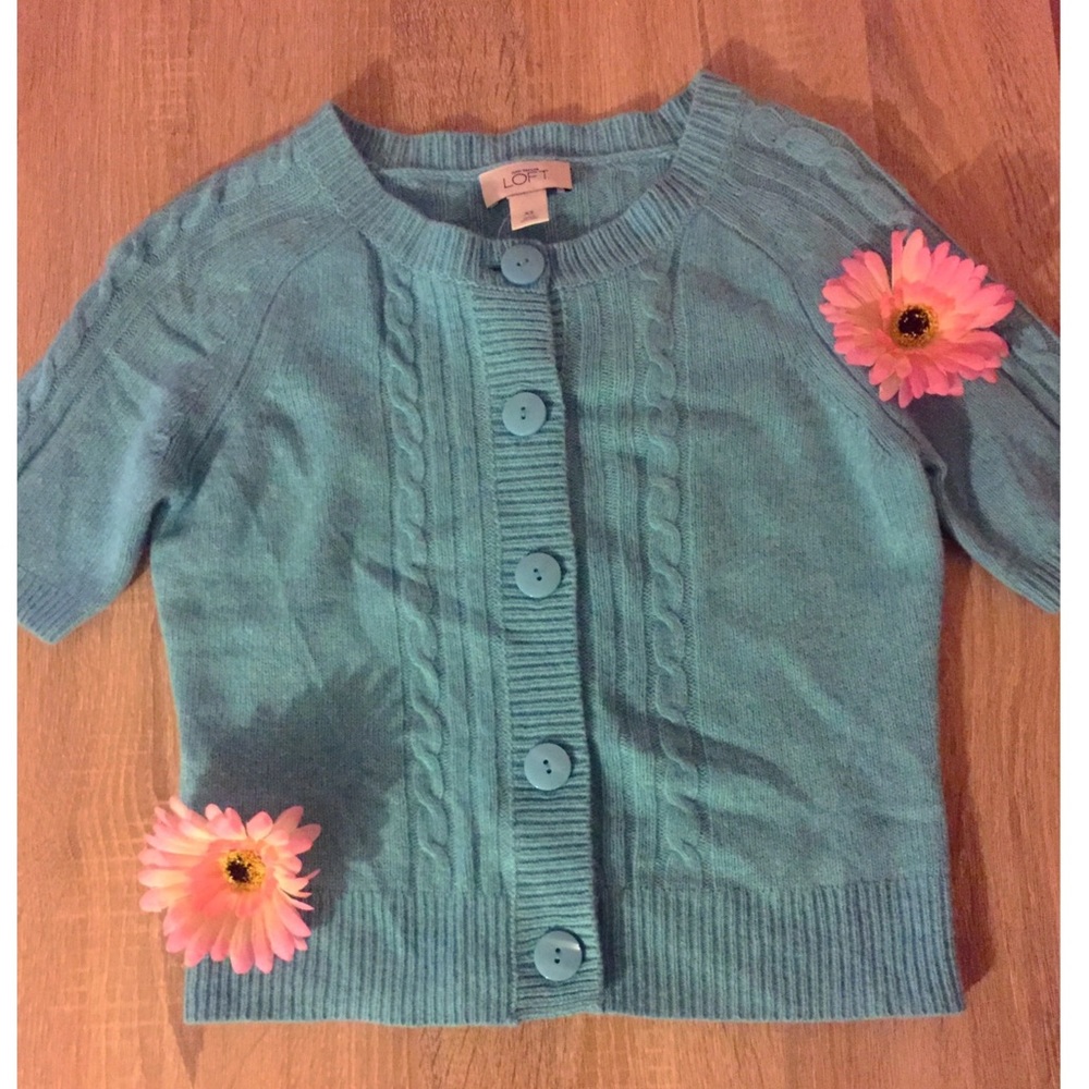 LOFT Light Blue Cardigan Sweater